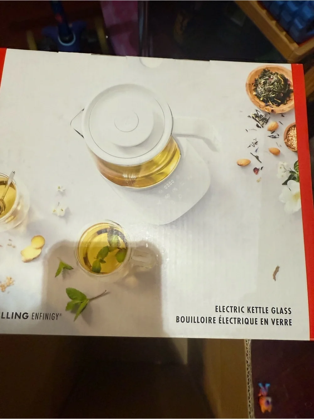 ZWILLING J.A. Henckels White and Silver Glass Tea Kettle with Infuser
